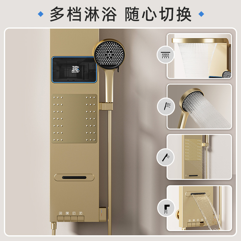 Home Bathroom Shower - Space-Gray Smart Digital Display Rückwandmontierte Duschwand