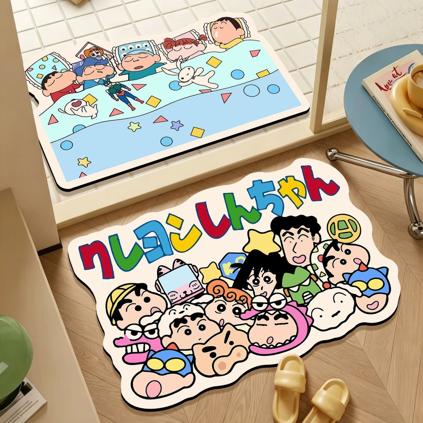 Home Bathroom Mats - Crayon Shin-chan Unregelmäßige Badematte, Cartoon-Absorbierende Rutschfeste