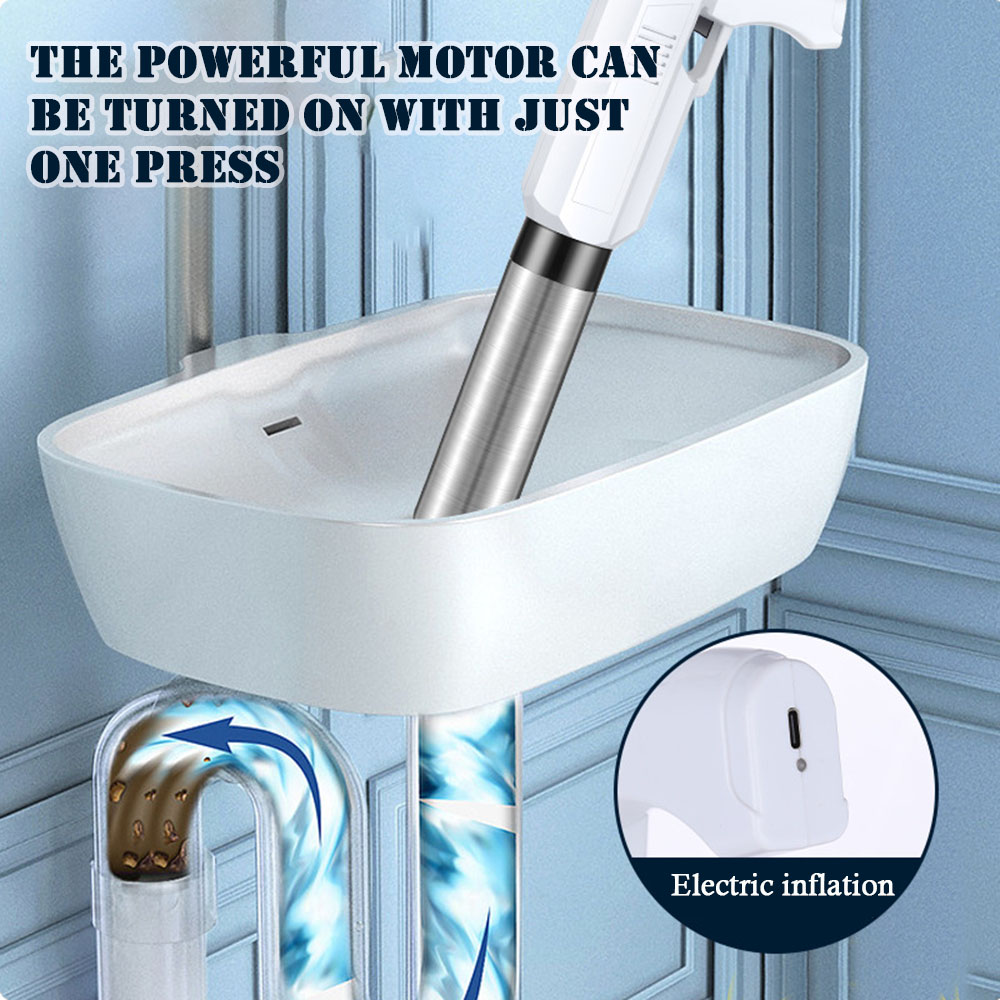Plunger Toilet - Leistungsstarker elektrischer Toilettenkolben, Stoßwellen-Entstopper, Anti-Spritz-Kanal-Abfluss, pneumatisches