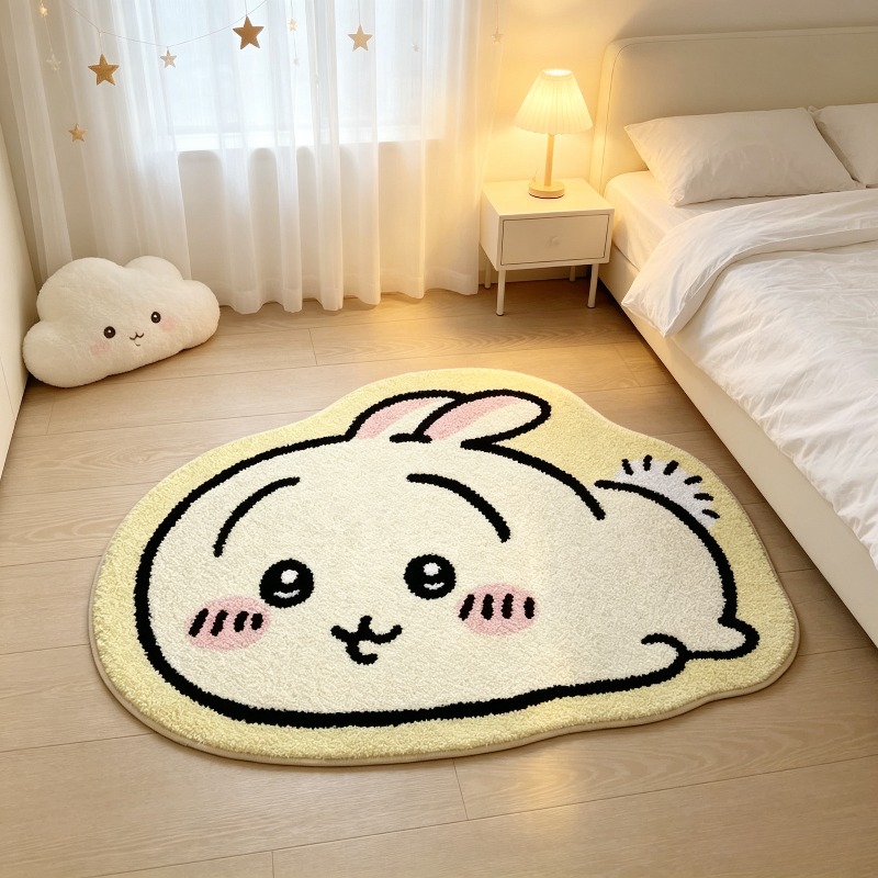 Home Bathroom Mats - -Chiikawa！！！ Cartoon-Teppich Anime Hachiware Usagi Plüsch-Bodenmatte
