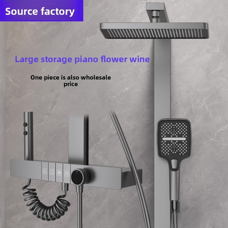 Home Bathroom Shower - Digitales Duschkopf-Set mit Druckverstärkung für Zuhause,