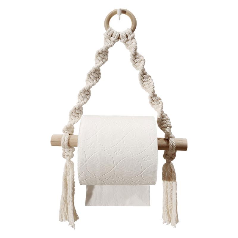 Home Bathroom Paper Towel Dispenser - Hand gewebte hölzerne Toiletten papier halter