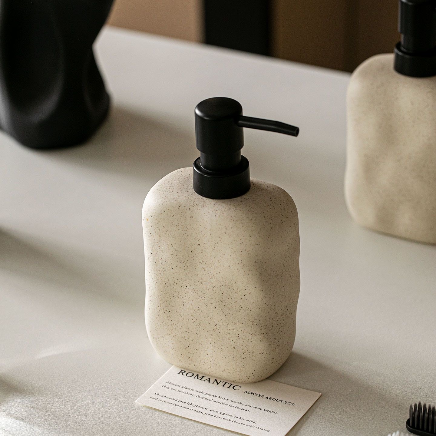 Home Bathroom Soap Dispenser - 400 ml Wabi-sabi Lotion Flasche Keramik