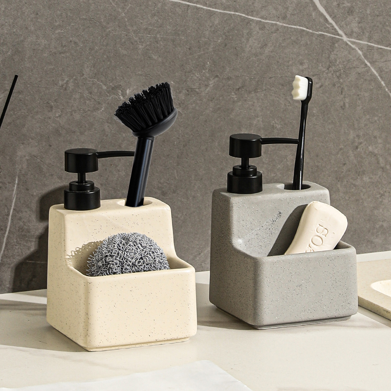 Home Bathroom Soap Dispenser - Integrierter Aufbewahrungsbehälter für Emulsionen, Seifenspender für
