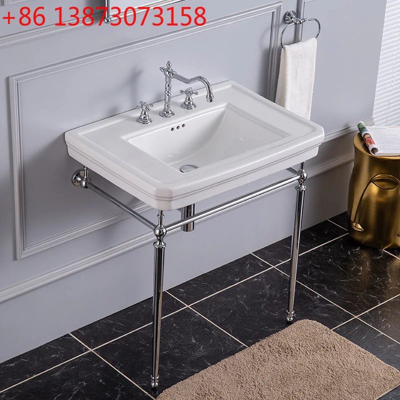 Home Bathroom Design Simple - Dreifach-Lochhalterung für Waschbecken, vom Boden bis