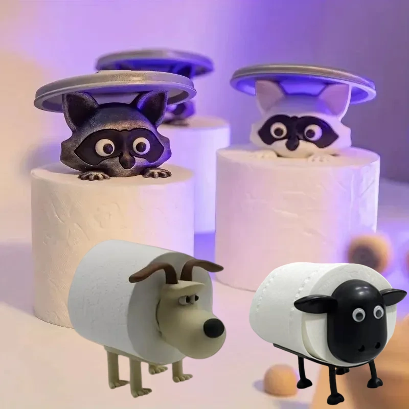 Zara Home Bathroom Accessories - Lustiger Hund, Waschbär, Schaf, Toilettenpapierhalter, Heimdekoration,