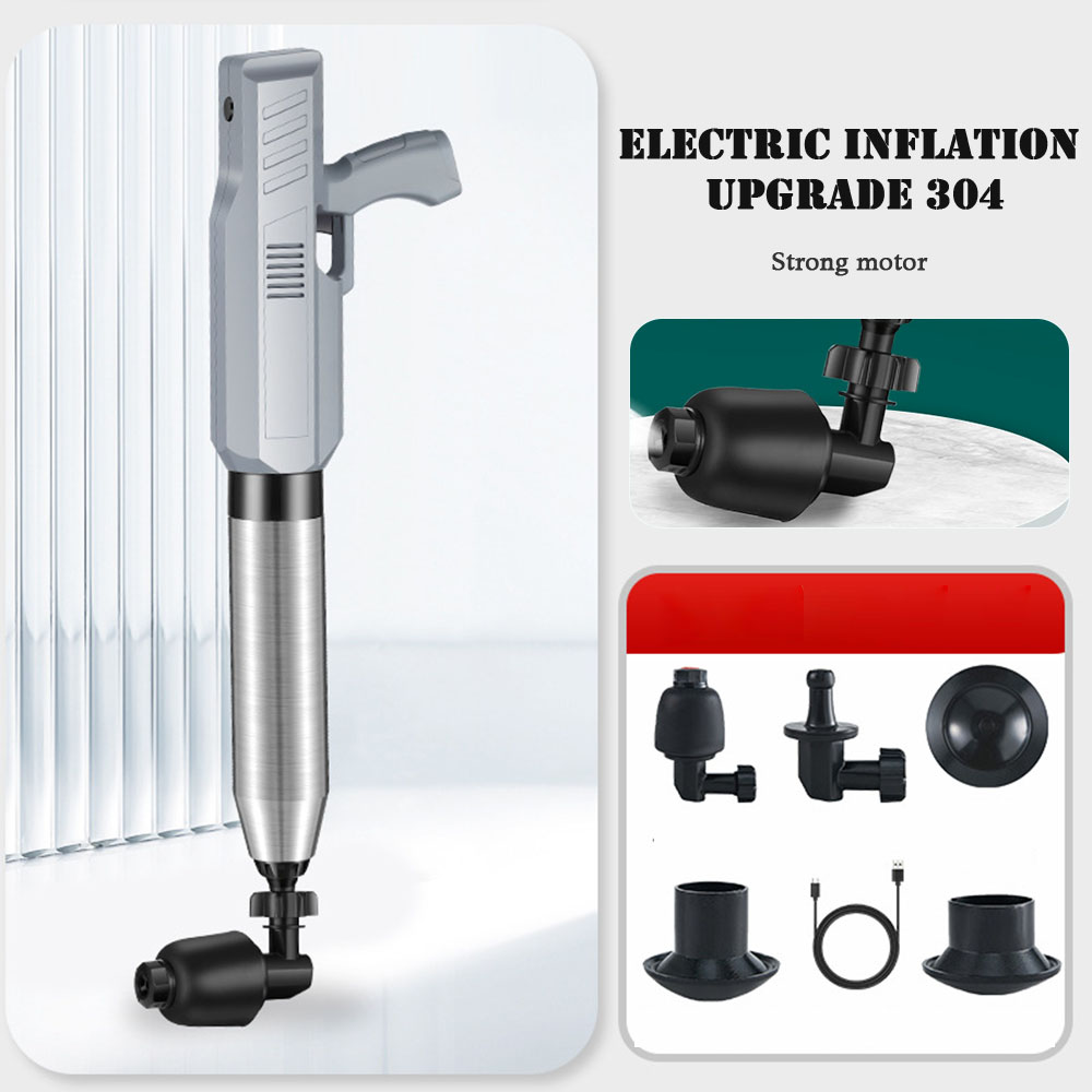 Plunger Toilet - Leistungsstarker elektrischer Toilettenkolben, spritzwassergeschützt, Kanalisation, pneumatischer