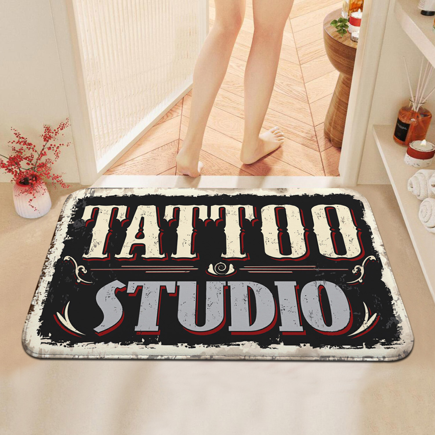 Zara Home Bathroom Accessories - Tattoo Shop Matte Indoor Willkommen Fußmatte
