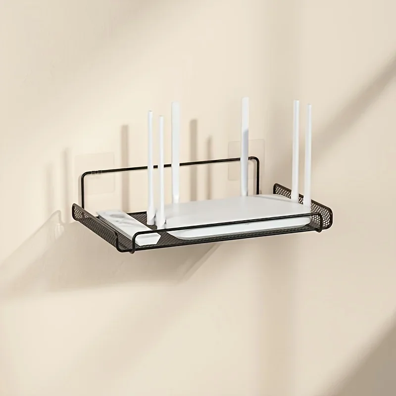 Home Goods Bathroom Storage - Edelstahl-Router-Regal ohne Bohren, WLAN-Wandhalterung, Router-Aufbewahrungsorganizer, Regal