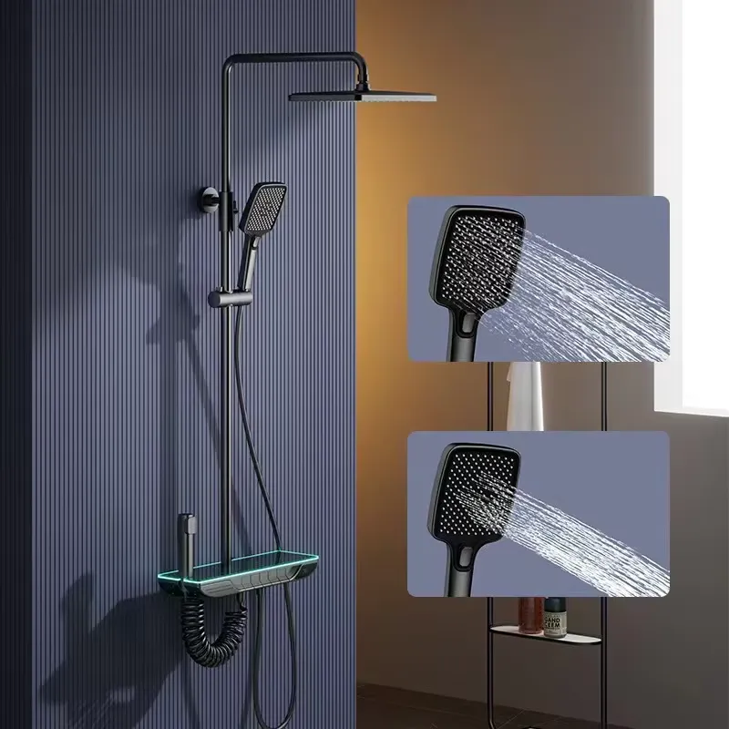 Home Bathroom Shower - Intelligentes digitales Thermostat-Duschset aus Messing mit