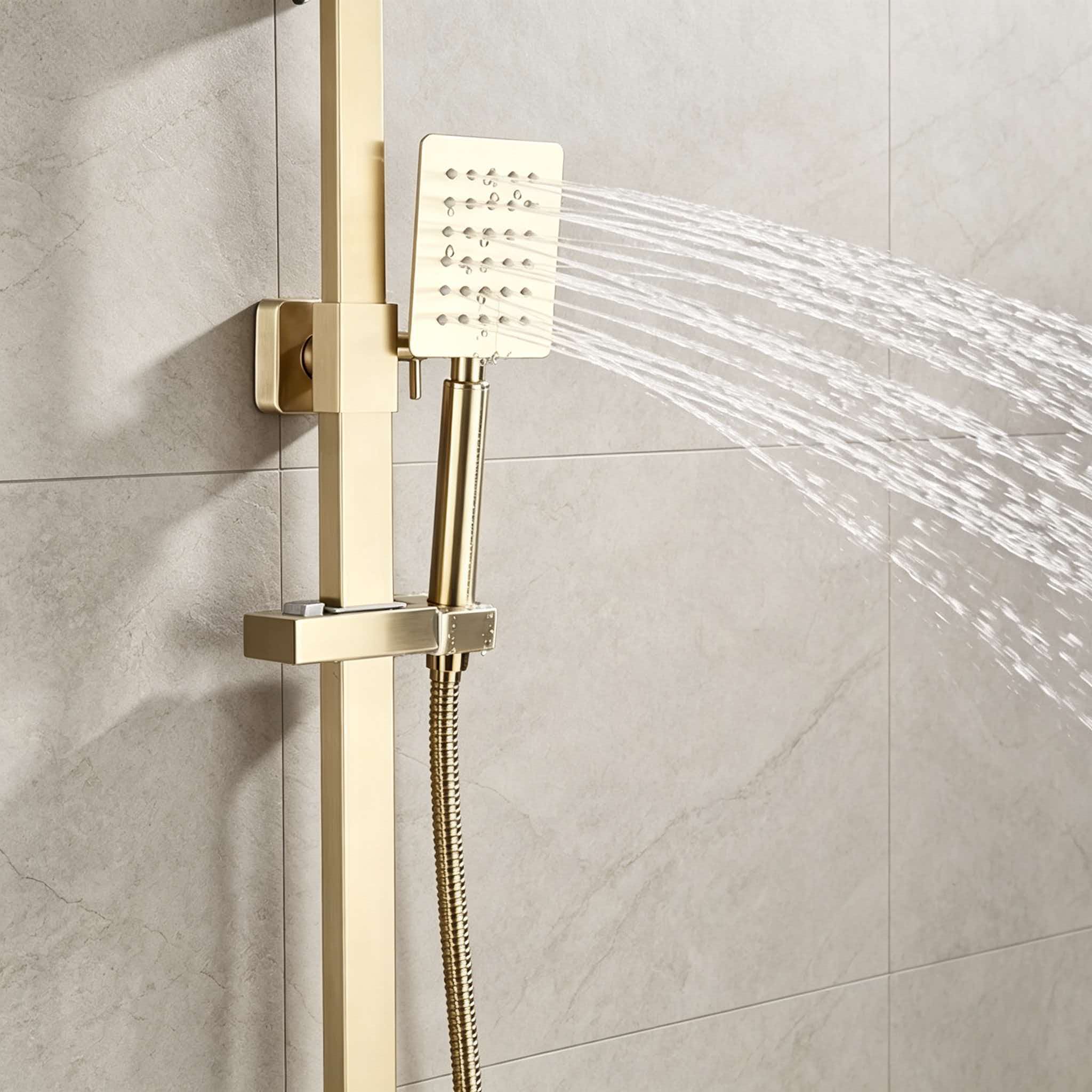 Gold-Duschset aus Edelstahl, d – Home Bathroom Shower Bewertung und Preis