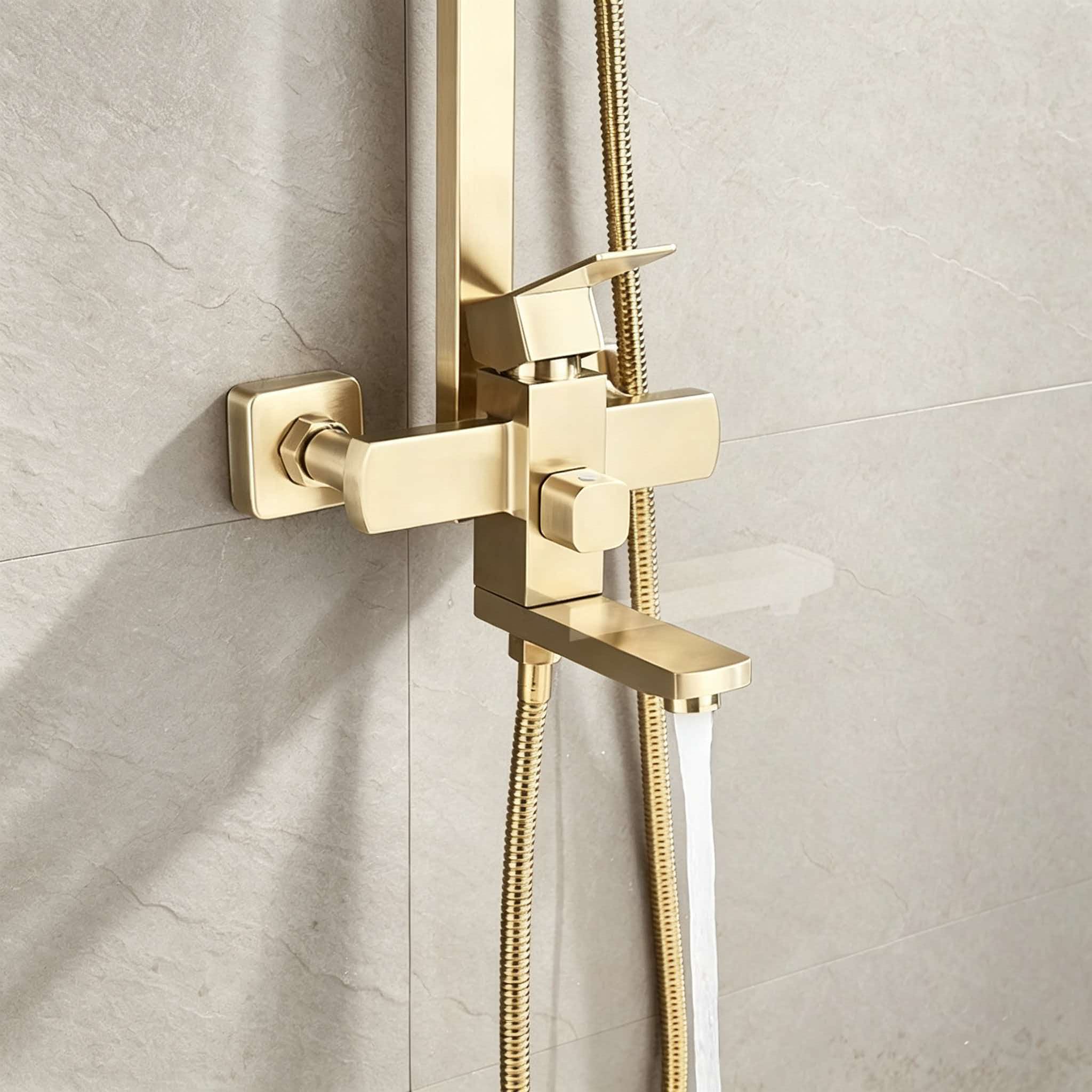 Gold-Duschset aus Edelstahl, d – Home Bathroom Shower Bewertung und Preis