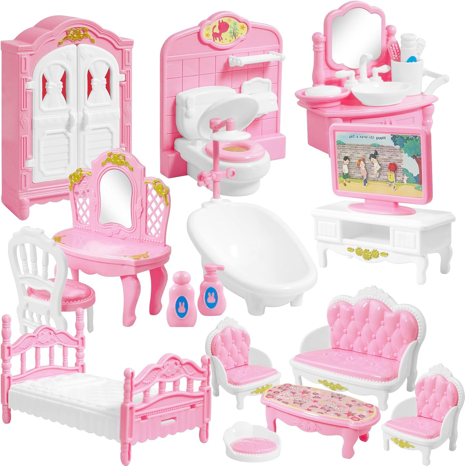 Puppenhaus-Möbel-Set, Zubehör, – Zara Home Bathroom Accessories Bewertung und Preis
