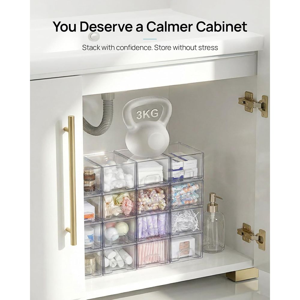 Kleine, durchsichtige, stapelb – Home Goods Bathroom Storage Bewertung und Preis