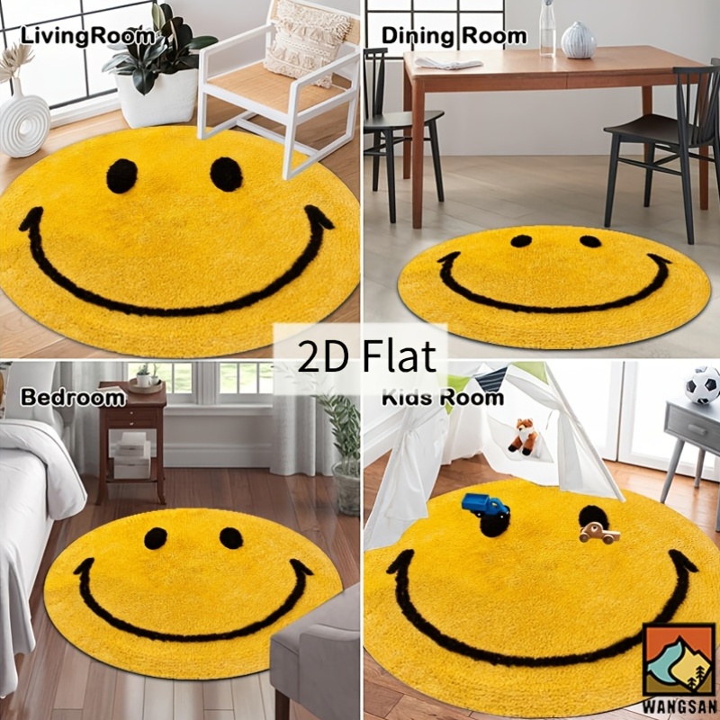 2D Runder Flanell-Teppich Smil – Home Bathroom Rugs Bewertung und Preis
