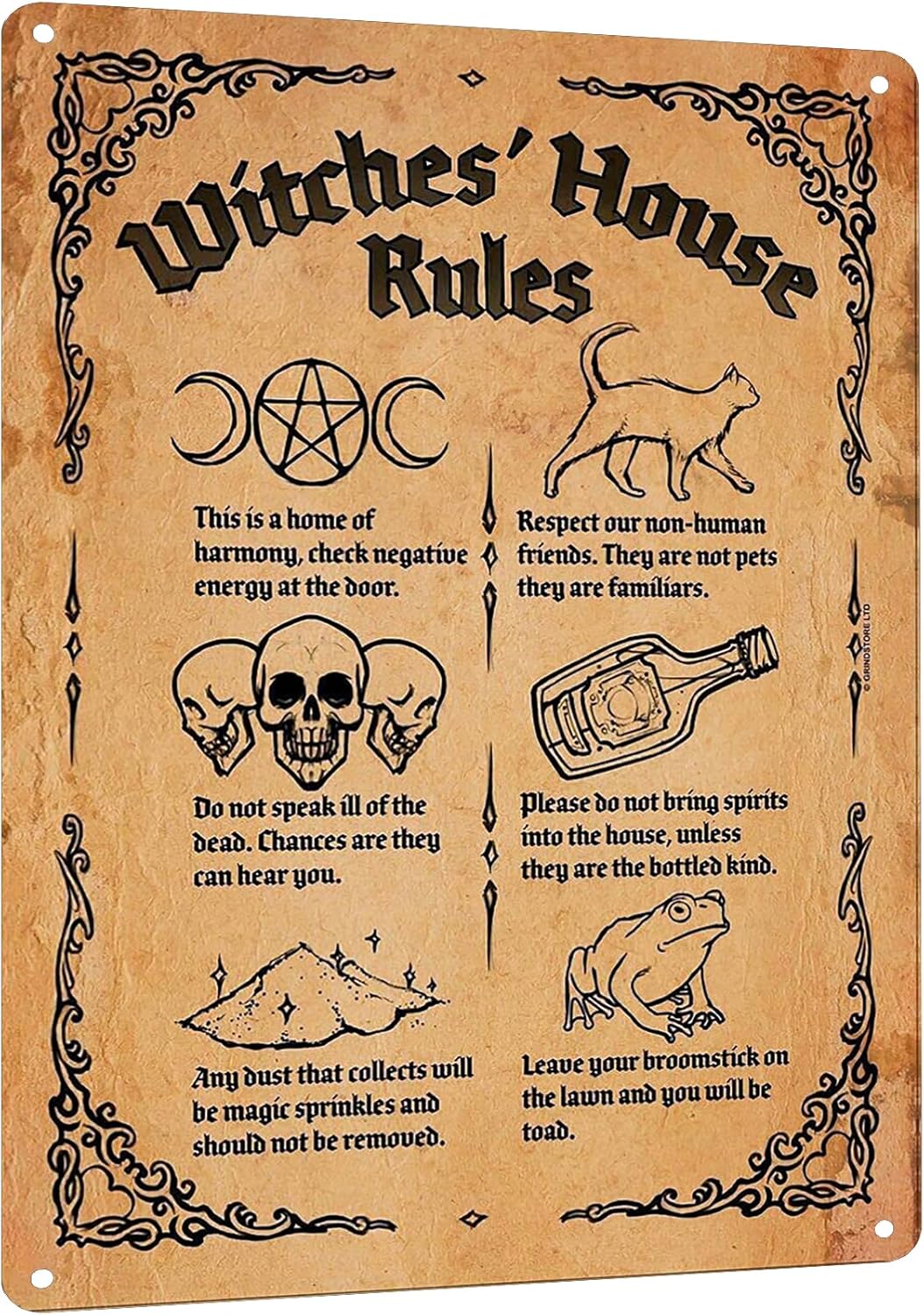 Y1, Witch;s House Rules Metall – Home Bathroom Wall Art Bewertung und Preis