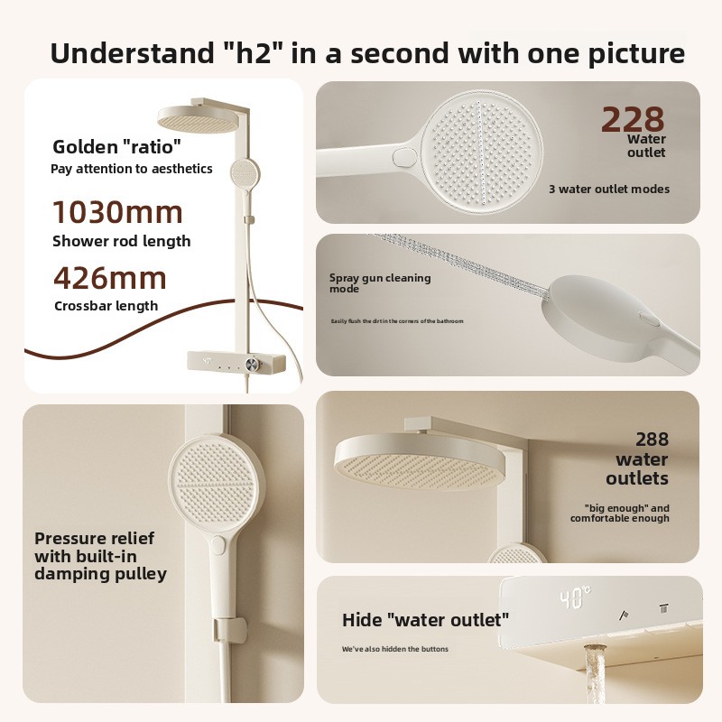 Intelligentes Digital-Display, – Home Bathroom Shower Bewertung und Preis