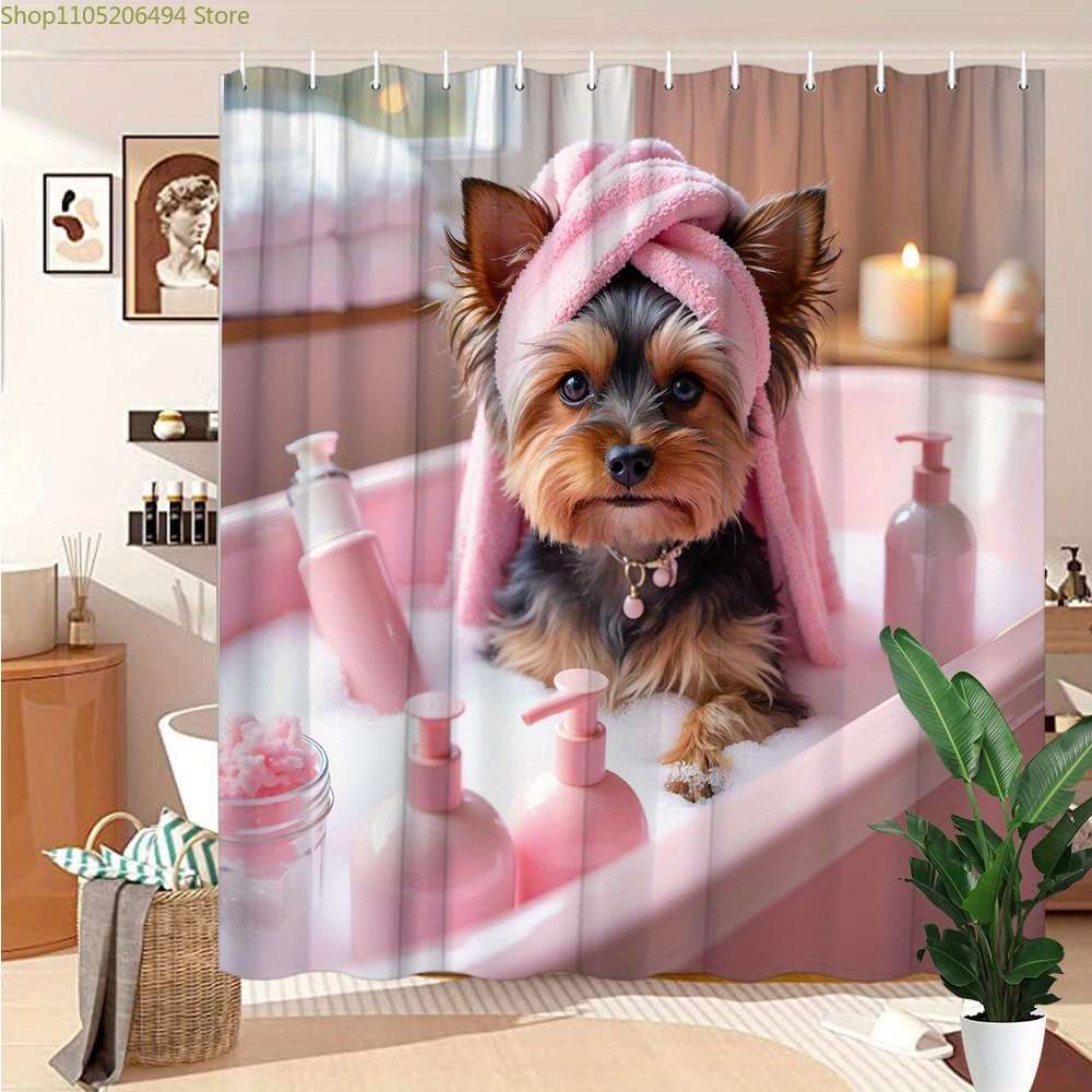 Niedlicher Yorkie-Hund in der  – Adorable Home Bathroom Ideas Bewertung und Preis