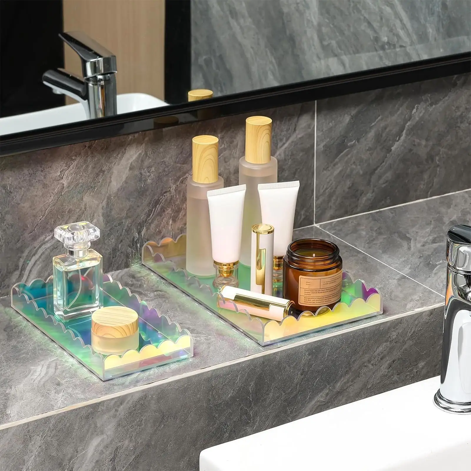 2 Stück Acryl-Tablett, gewellt – Home Living Bathroom Vanity Bewertung und Preis
