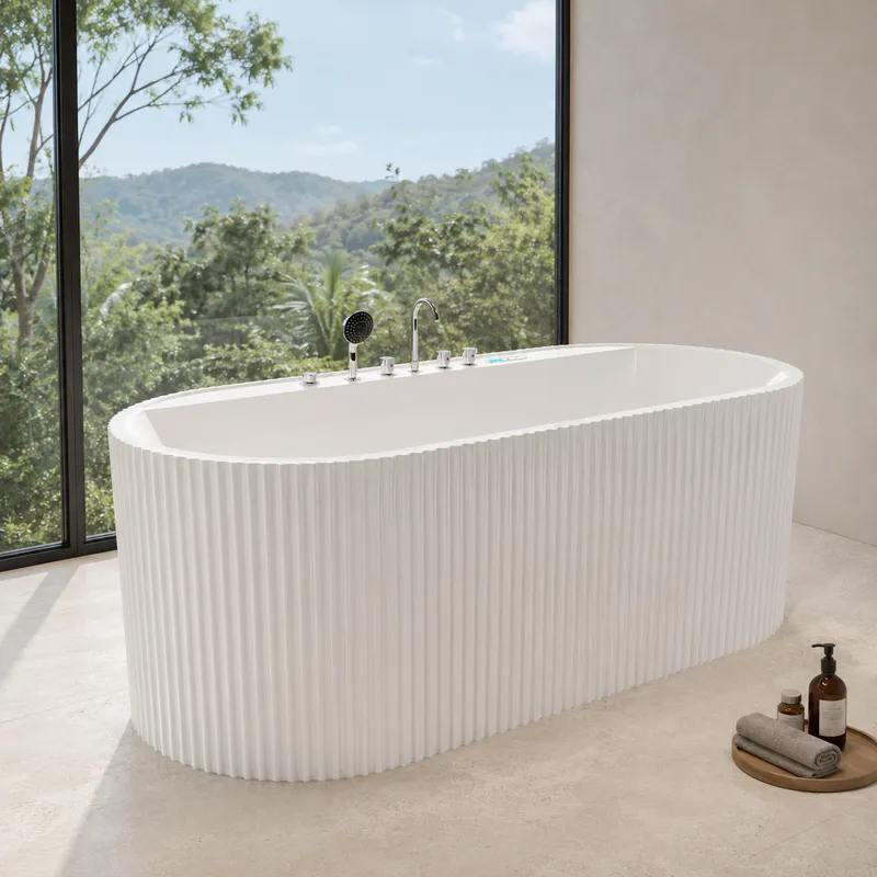 Moderne Ovale Acryl-Badewanne  – Home Bathroom Design Simple Bewertung und Preis