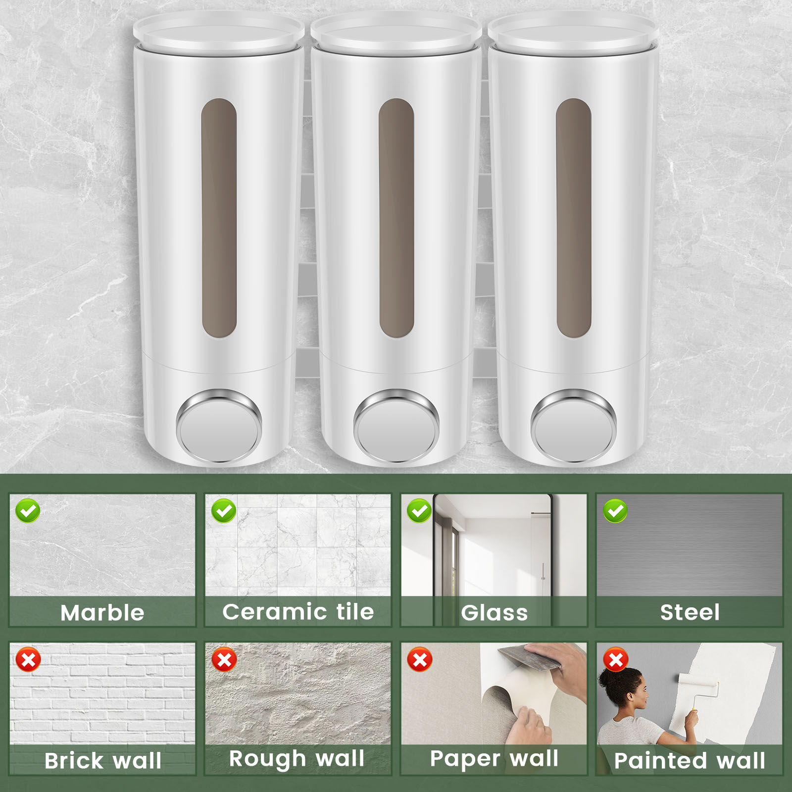 500 ml wandmontierter Flüssigs – Home Bathroom Wall Soap Dispenser Bewertung und Preis
